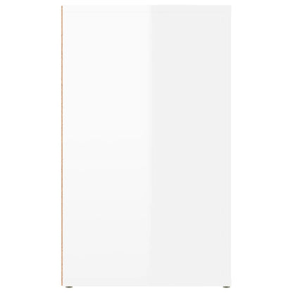Sängbord vit högglans 50x36x60 cm konstruerat trä