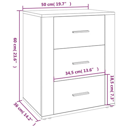 Sängbord vit högglans 50x36x60 cm konstruerat trä