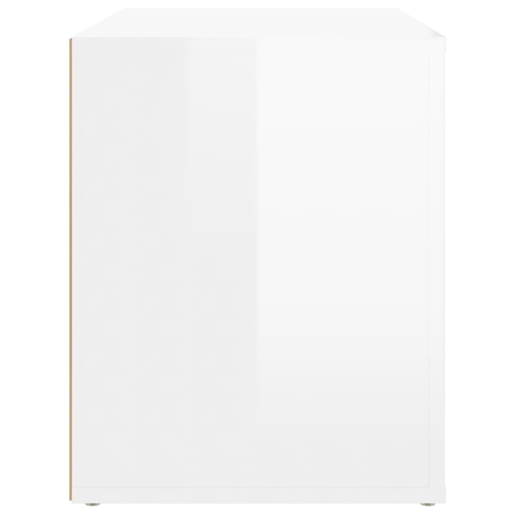 Sängbord vit högglans 60x36x45 cm konstruerat trä