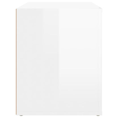 Sängbord vit högglans 60x36x45 cm konstruerat trä