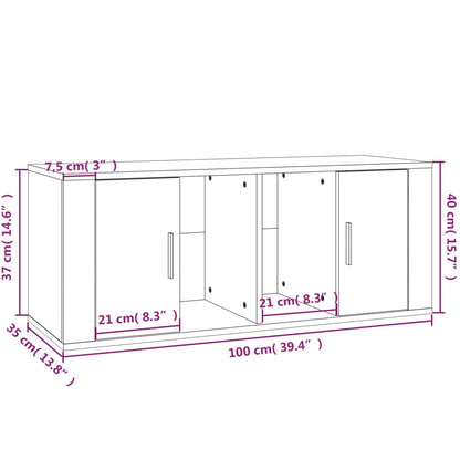 TV-skåp svart 100x35x40 cm konstruerat trä