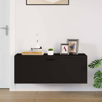 Väggmonterat skoställ Svart 100x35x38 cm