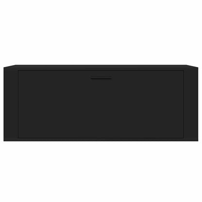 Väggmonterat skoställ Svart 100x35x38 cm