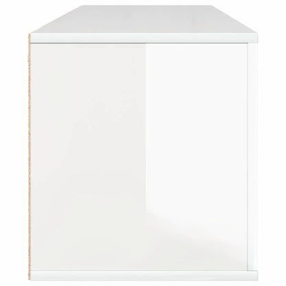 Väggmonterat skoställ Högglans Vit 100x35x38 cm