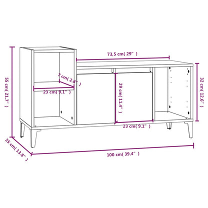 TV-skåp svart 100x35x55 cm konstruerat trä