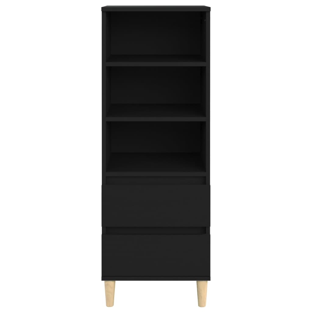 Skåp svart 40x36x110 cm konstruerat trä