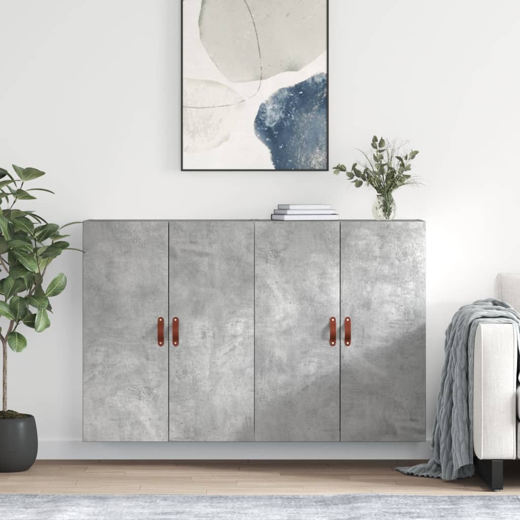 Väggskåp Betonggrå 2 st 69,5x34x90 cm