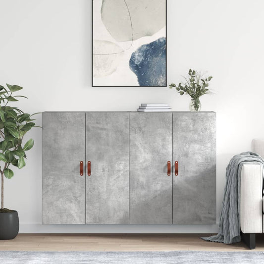Väggskåp Betonggrå 2 st 69,5x34x90 cm