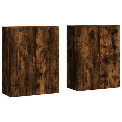 Väggskåp Rökfärgad Ek 2 st 69,5x34x90 cm