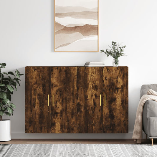Väggskåp Rökfärgad Ek 2 st 69,5x34x90 cm