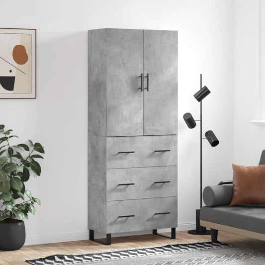 Skåp Betonggrå 69,5x34x180 cm