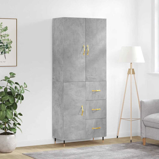 Skåp Betonggrå 69,5x34x180 cm