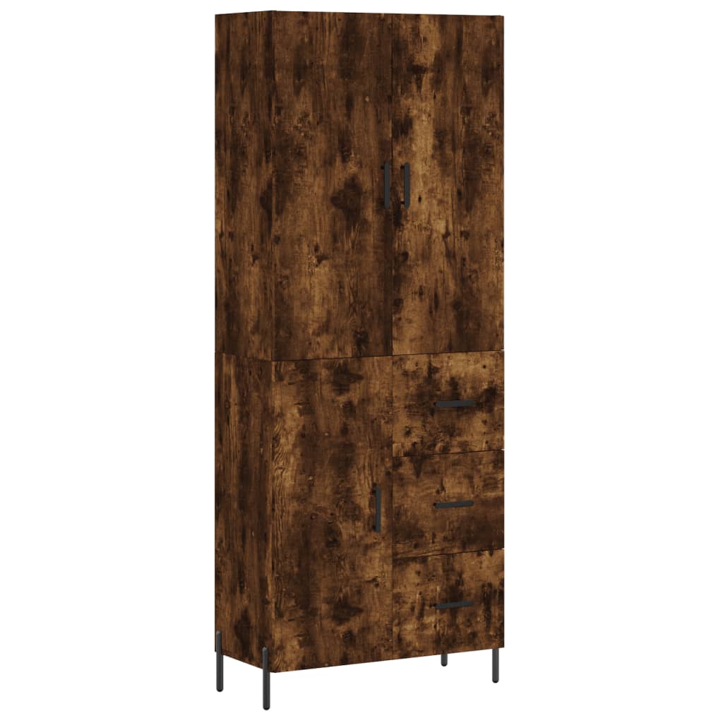 Skåp Rökfärgad Ek 69,5x34x180 cm