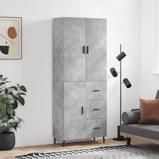Skåp Betonggrå 69,5x34x180 cm