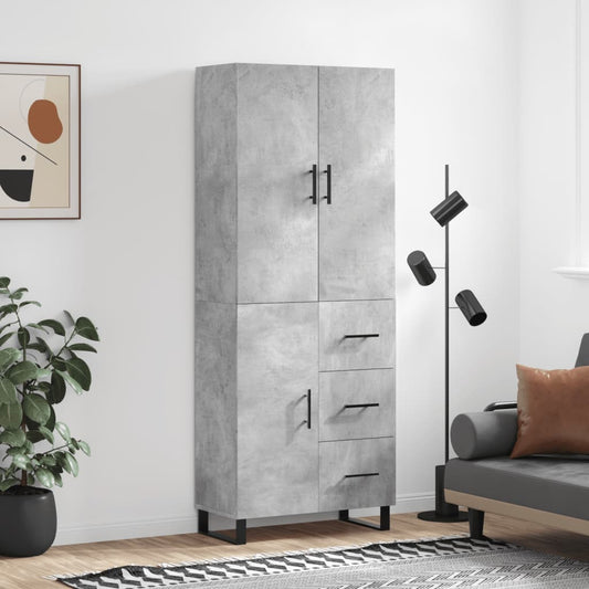 Skåp Betonggrå 69,5x34x180 cm
