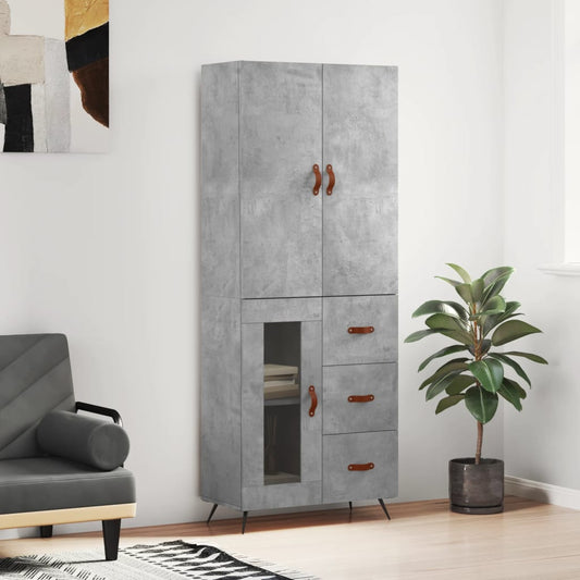 Skåp Betonggrå 69,5x34x180 cm