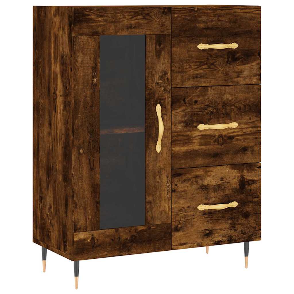 Skåp Rökfärgad Ek 69,5x34x180 cm