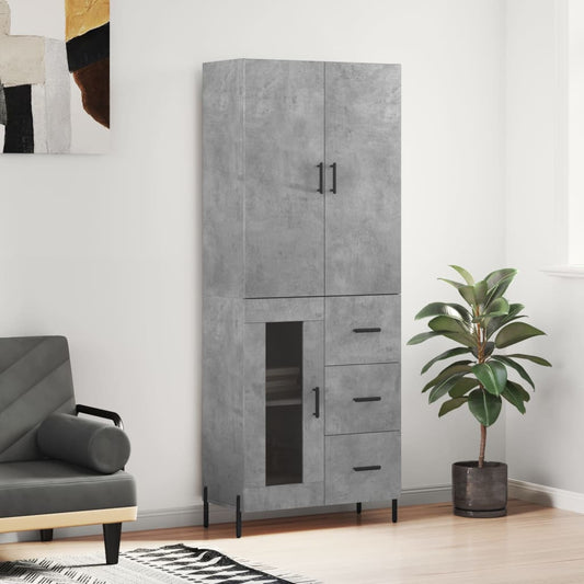 Skåp Betonggrå 69,5x34x180 cm
