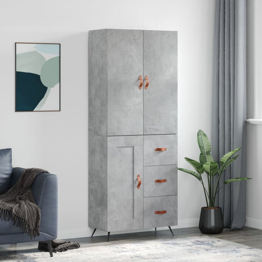 Skåp Betonggrå 69,5x34x180 cm