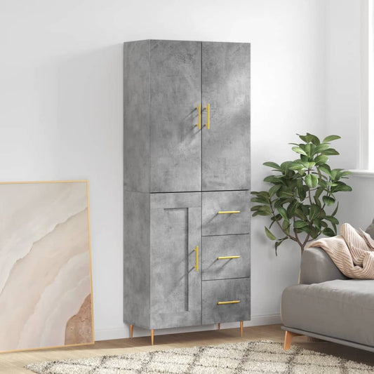 Skåp Betonggrå 69,5x34x180 cm