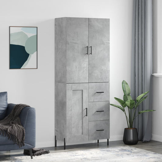 Skåp Betonggrå 69,5x34x180 cm