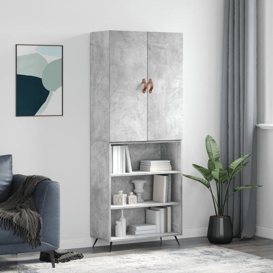 Skåp Betonggrå 69,5x34x180 cm