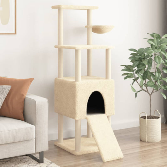Kattmöbel Klösträd med sisalpelare gräddvit 153 cm