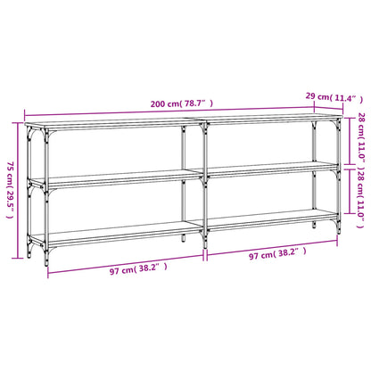 Avlastningsbord Konsollbord Brun Ek 200x29x75 cm