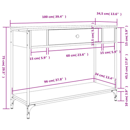 Avlastningsbord Konsollbord Sonoma Ek 100x34,5x75 cm