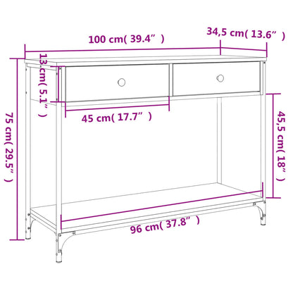 Avlastningsbord Konsollbord Rökfärgad Ek 100x34,5x75 cm