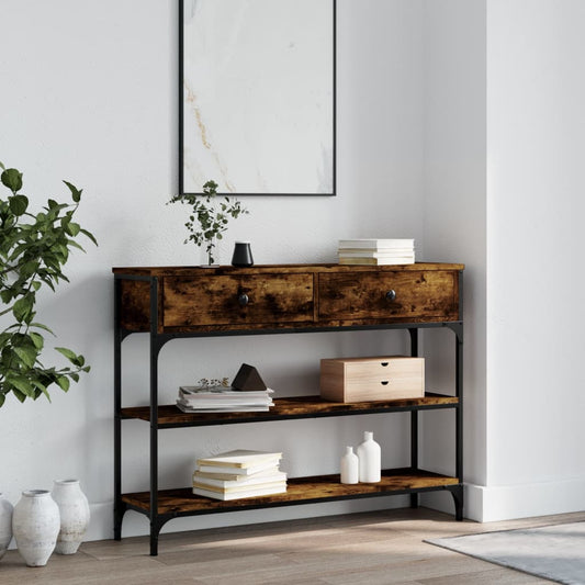 Avlastningsbord Konsollbord Rökfärgad Ek 100x25x75 cm