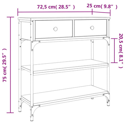 Avlastningsbord Konsollbord Svart 72,5x25x75 cm