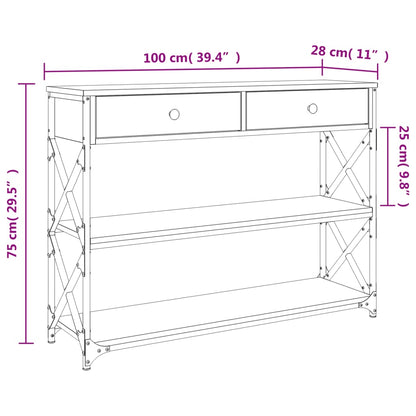 Avlastningsbord Konsolbord Rökfärgad Ek 100x28x75 cm
