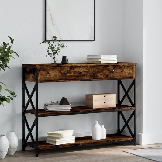 Avlastningsbord Konsolbord Rökfärgad Ek 100x28x75 cm