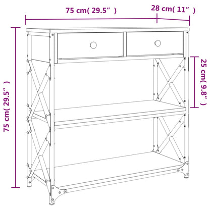 Avlastningsbord Konsollbord Rökfärgad Ek 75x28x75 cm