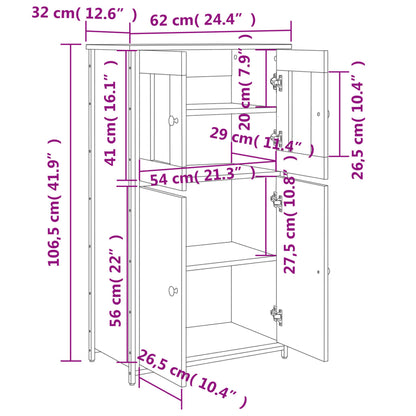 Skåp Sonoma Ek 62x32x106,5 cm