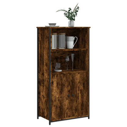 Skåp rökfärgad ek 62x36x121,5 cm konstruerat trä