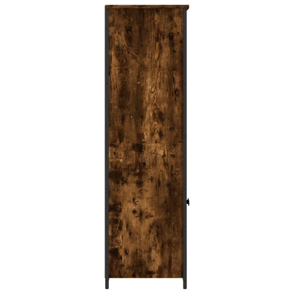 Skåp rökfärgad ek 62x36x121,5 cm konstruerat trä