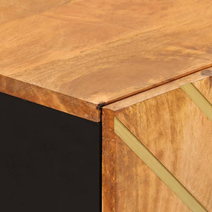 TV-Möbel Svart Skänk Brun och 60x33,5x75 cm massivt mangoträ
