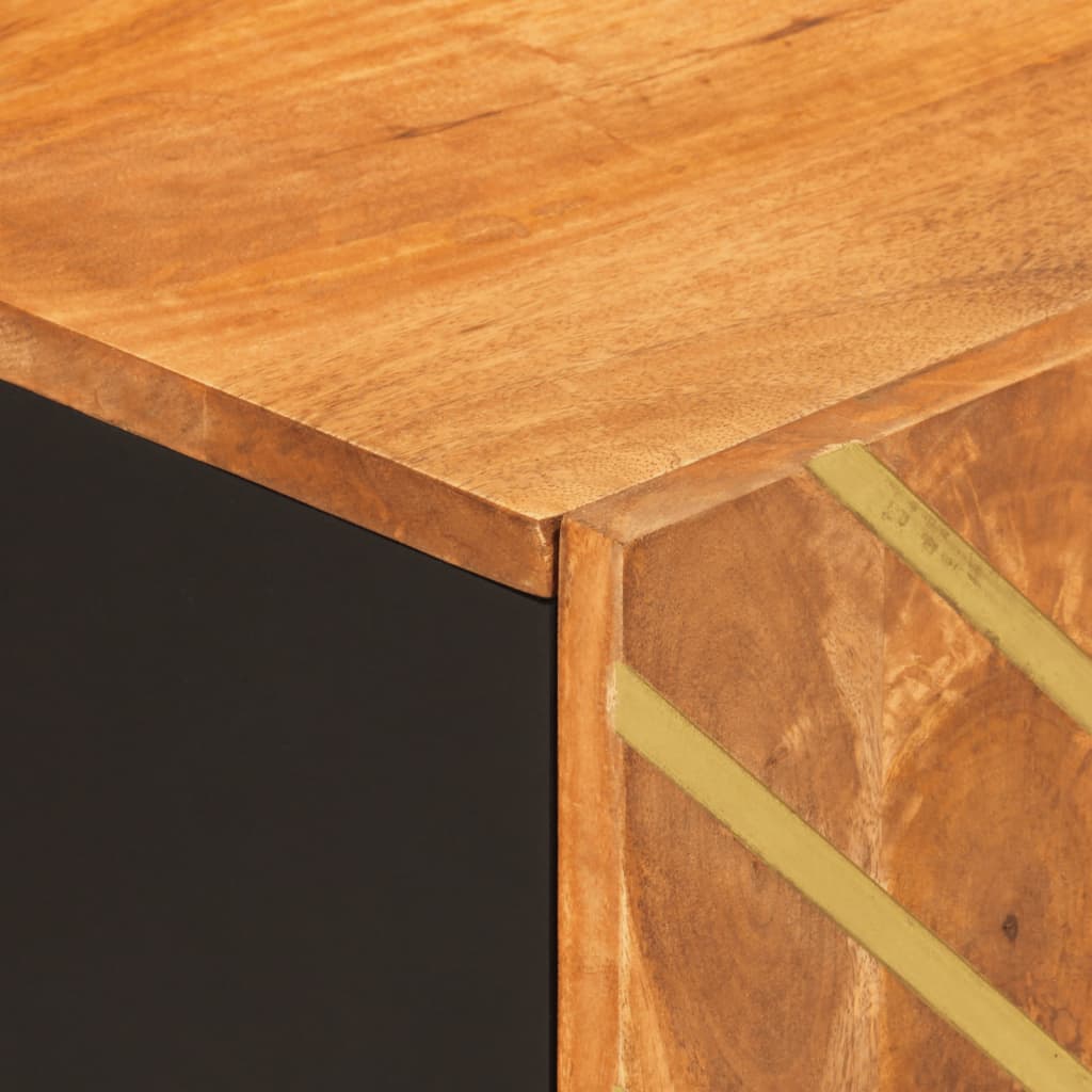 TV-Möbel Brun Svart TV-Bänk 105x33,5x46 cm massivt mangoträ