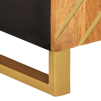 TV-Möbel Brun Svart TV-Bänk 105x33,5x46 cm massivt mangoträ