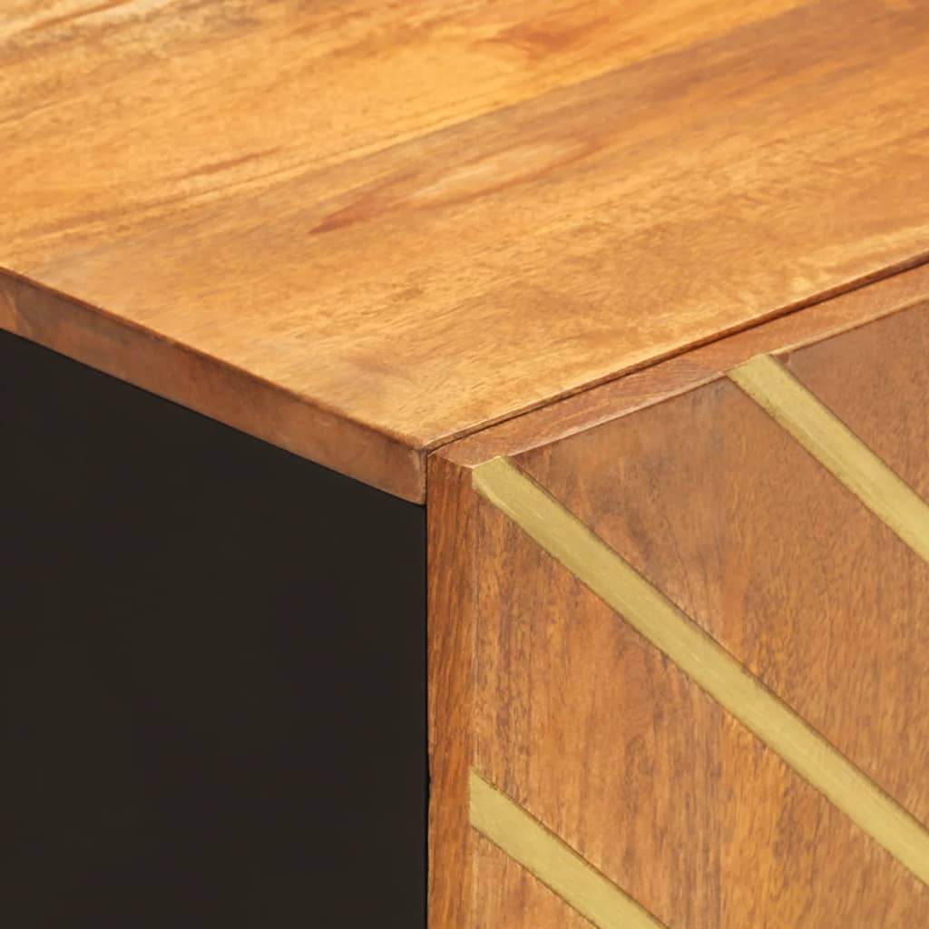 Badrumsunderskåp Brun och Svart massivt mangoträ