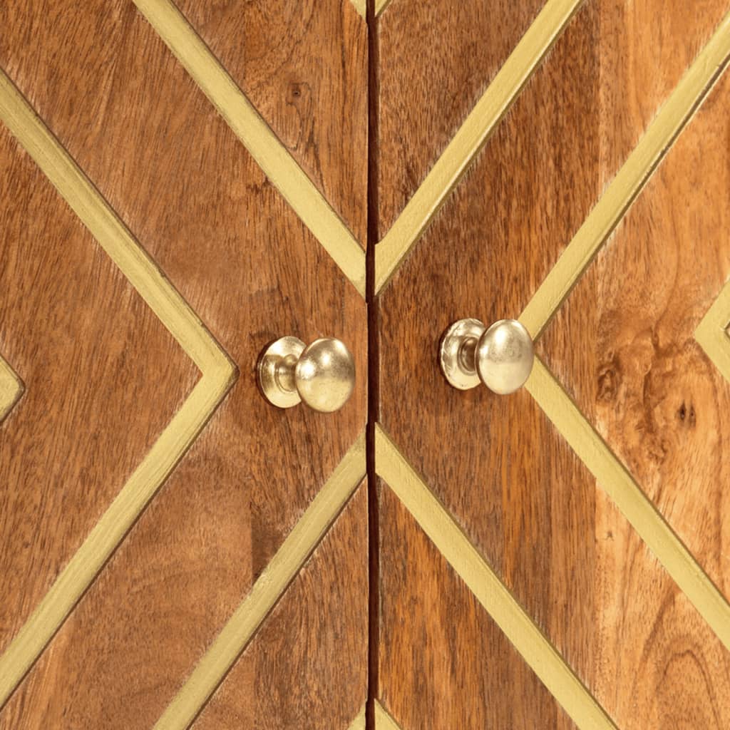 Badrumsunderskåp Brun och Svart massivt mangoträ