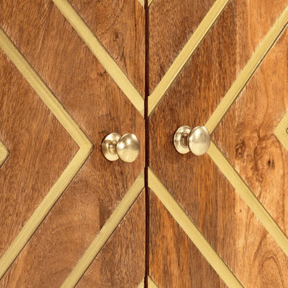 Badrumsunderskåp Brun och Svart massivt mangoträ