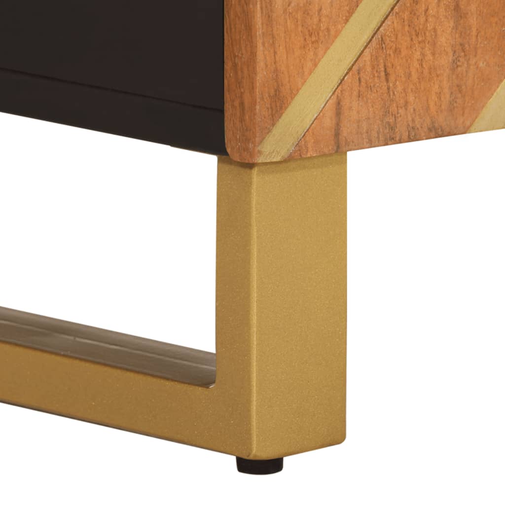 Badrumsunderskåp Brun och Svart massivt mangoträ