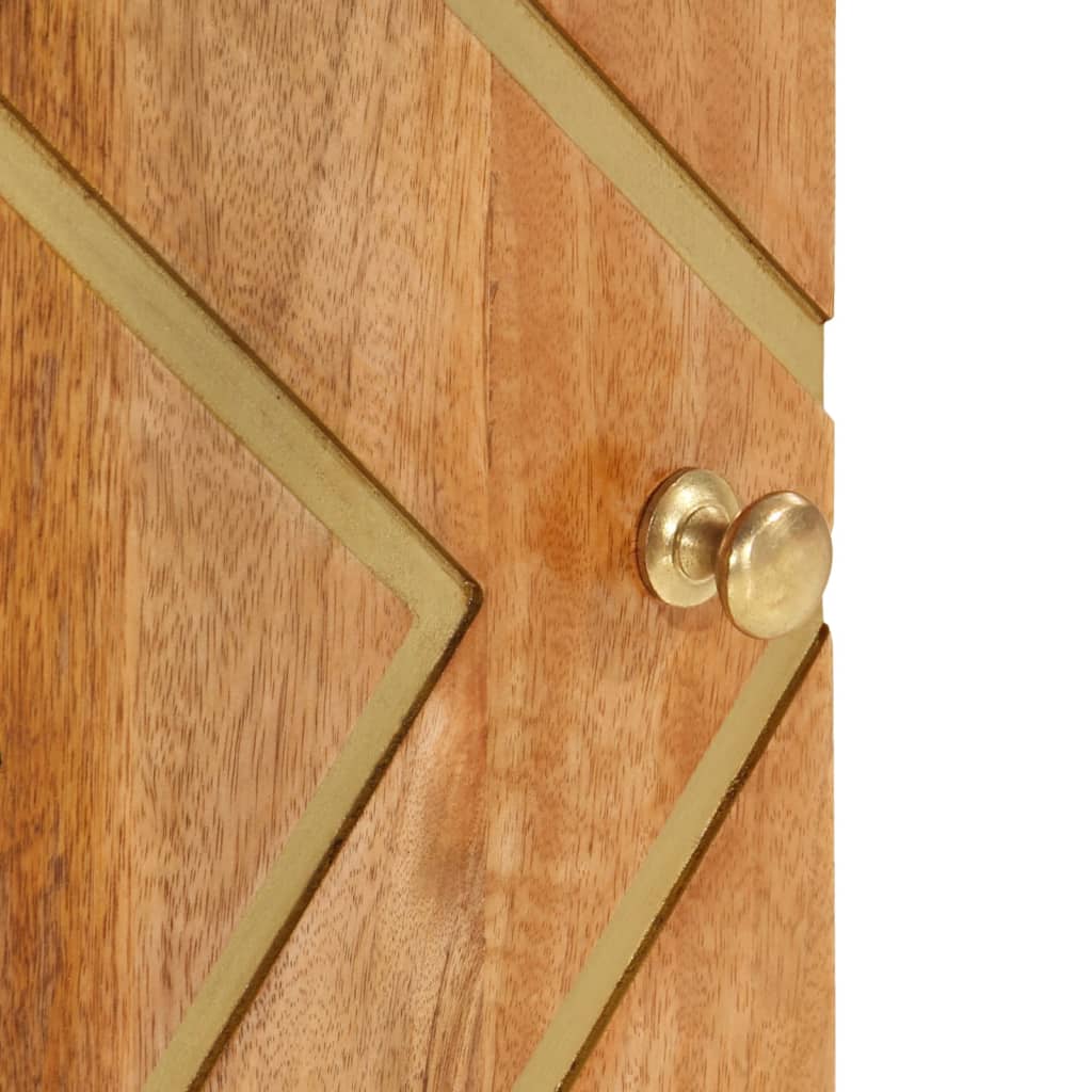 TV-Möbel Svart Skänk Brun och 40x33,5x75 cm massivt mangoträ