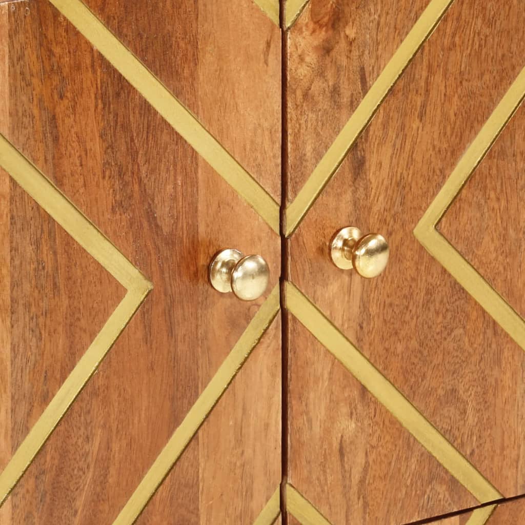 TV-Möbel Svart Skänk Brun och 60x33,5x75 cm massivt mangoträ