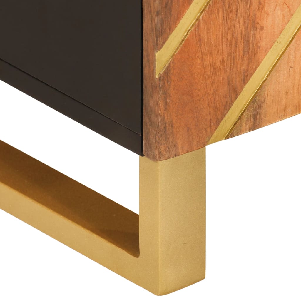TV-Möbel Svart Skänk Brun och 60x33,5x75 cm massivt mangoträ