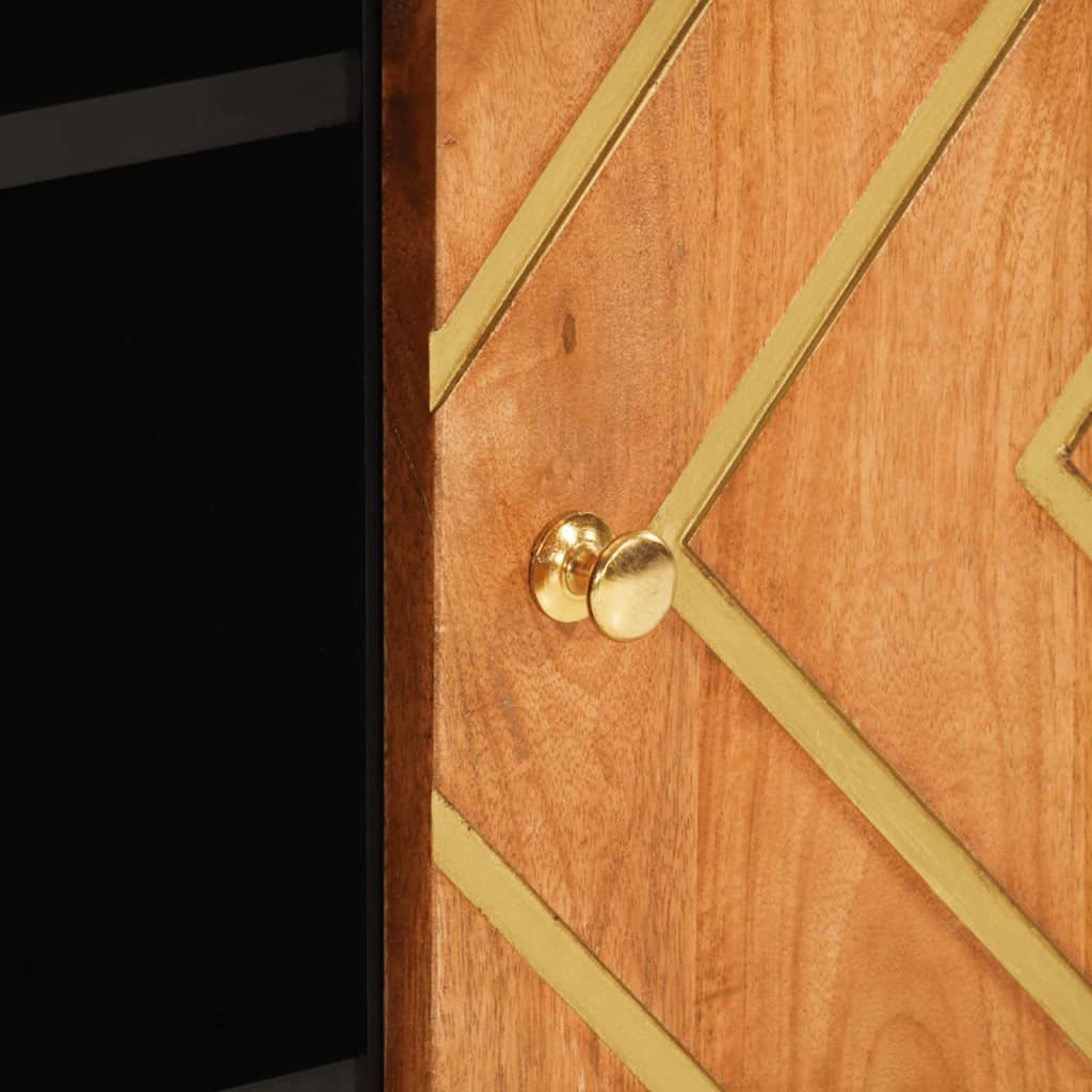 TV-Möbel Svart Skänk Brun och 90x33,5x75 cm massivt mangoträ