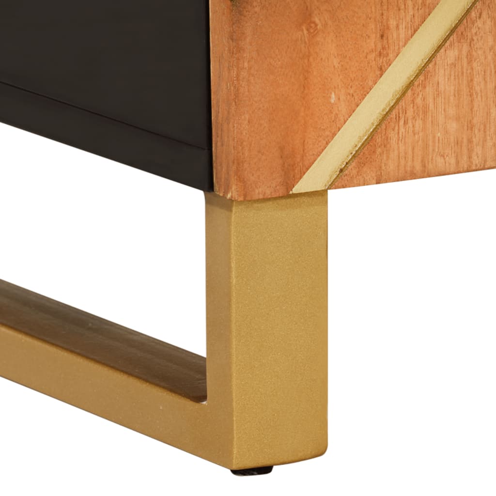TV-Möbel Svart Skänk Brun och 90x33,5x75 cm massivt mangoträ